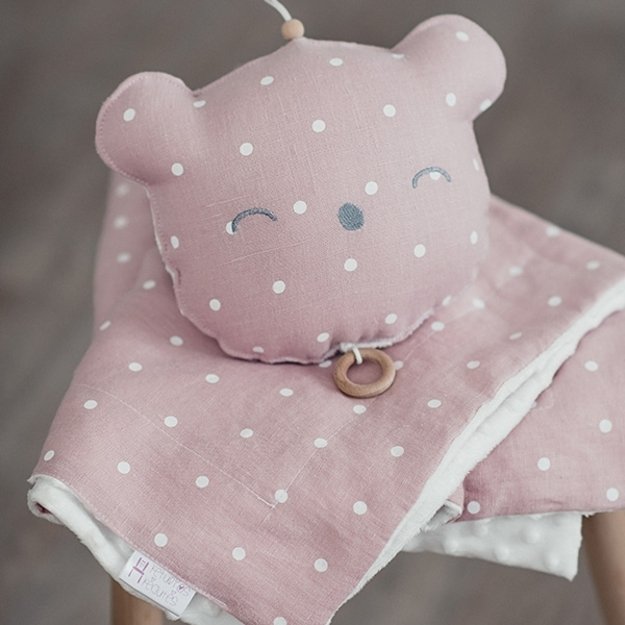 PINK Teddy bear musical pillow